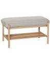 Hübsch Kindly bænk i egetræ og polyester B86 cm - Eg/Grå