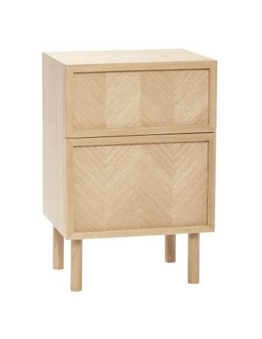 Hübsch Herringbone sengebord i egetræ...