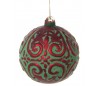 Julekugle Ø8 cm Glas - Rød/Grøn
