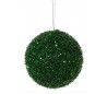 Julekugle med glimmereffekt Ø8 cm - Grøn