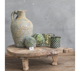 Julekugle i glas Ø8 cm - Mørkegrøn 2