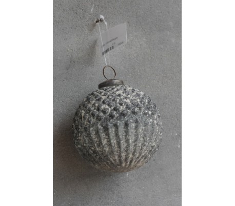 Julekugle i glas Ø9 cm - Mørkegrøn