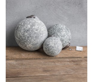Julekugle i glas Ø7,5 cm - Marmorgrå 2