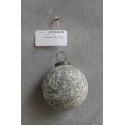 Julekugle i glas Ø7,5 cm - Marmorgrå