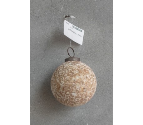 Julekugle i glas Ø7,5 cm - Marmorgrå