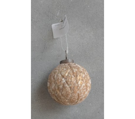 Julekugle i glas Ø7,5 cm - Marmor guld