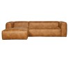 Moderne hjørnesofa i læder 305 x 175 cm - Cognac