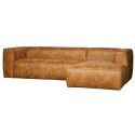Moderne hjørnesofa i ægte læder 305 x 175 cm - Cognac
