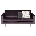 2,5-personers sofa i velour B190 cm - Lysegrå