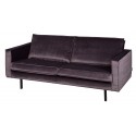 2,5-personers sofa i velour B190 cm - Lysegrå