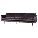 3-personers sofa i velour B277 cm - Lysegrå