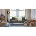2,5-personers sofa i velour B190 cm - Grå