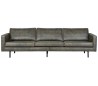 Rodeo 3-personers sofa i læder B277 cm - Vintage armygrøn