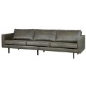 2,5-personers sofa i ægte læder B190 cm - Armygrøn