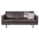 2,5-personers sofa i ægte læder B190 cm - Armygrøn