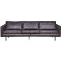 3-personers sofa i ægte læder B277 cm - Vintage sort