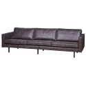 3-personers sofa i ægte læder B277 cm - Vintage sort