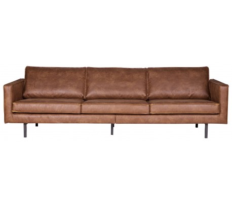 3-personers sofa i ægte læder B277 cm - Vintage cognac