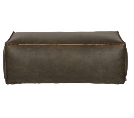 Skammel i ægte læder H43 x B120 x D60 cm - Vintage cognac