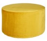 Retro skammel i velour H36 x Ø60 cm - Okker