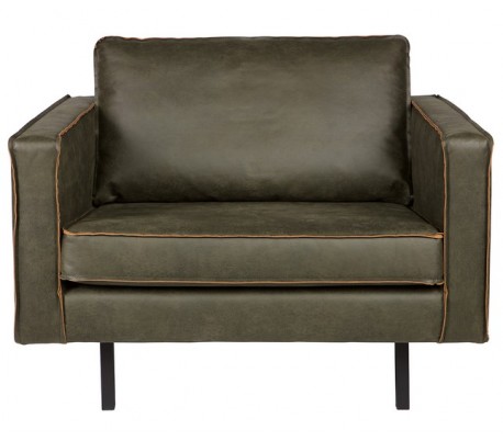 Lænestol i velour B105 cm - Grå