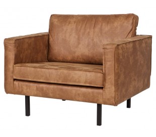 Lænestol i ægte læder B105 cm - Vintage sort 2