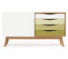 Woodman Avon sideboard i retro design - Eg/Oliven