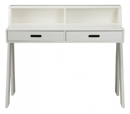 Skrivebord i fyrretræ H74 x B140 x D59 cm - Hvid