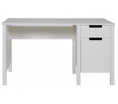 Skrivebord i fyrretræ H74 x B140 x D59 cm - Hvid