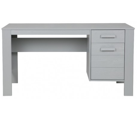 Skrivebord i fyrretræ H74 x B141 x D59 cm - Stålgrå