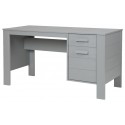Skrivebord i fyrretræ H74 x B141 x D59 cm - Stålgrå