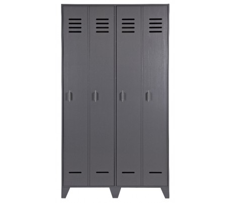 Lavt dobbeltskab i fyrretræ H65 x B103 x D40 cm - Stålgrå