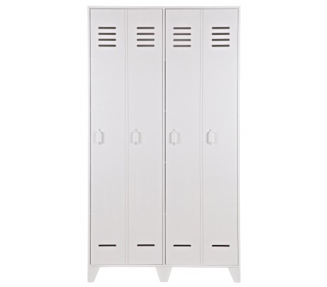 Dobbeltskab i fyrretræ H187 x B103 x D40 cm - Stålgrå