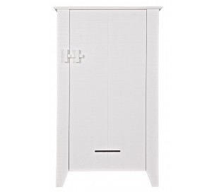 Skab i lakeret fyrretræ H142 x B85 x D38 cm - Børstet grå