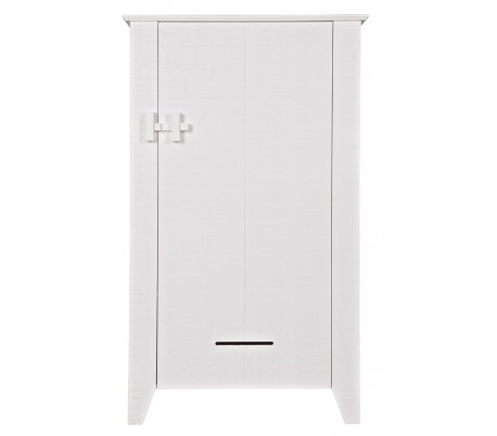 Skab i lakeret fyrretræ H142 x B85 x D38 cm - Børstet grå