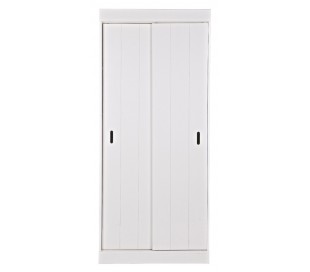 Skab i lakeret fyrretræ H191 x B118 x D47 cm - Hvid