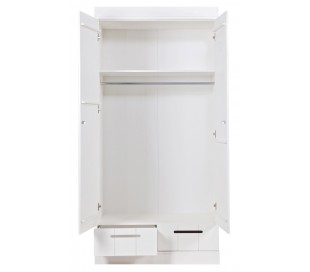 Klædeskab i lakeret fyrretræ H195 x B94 x D53 cm - Hvid 2