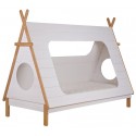 Tipi børneseng 90 x 200 cm inkl. bund - Hvid