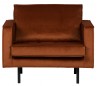 Rodeo Lænestol i velour B105 cm - Rust