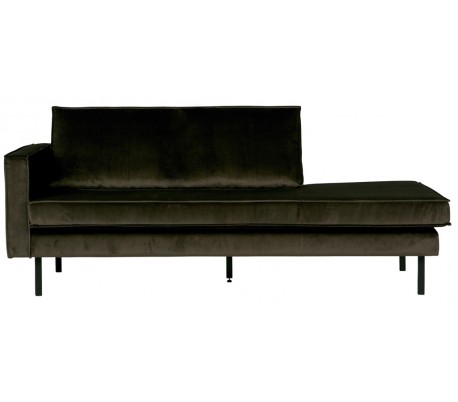 Daybed sofa i velour B206 cm - Mørkegrøn