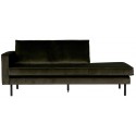 Daybed sofa i velour B206 cm - Mørkegrøn