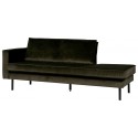 Daybed sofa i velour B206 cm - Mørkegrøn