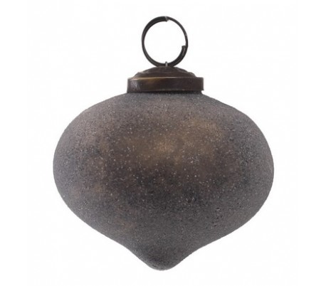 Jule løg i glas Ø7 cm - Rustik guld