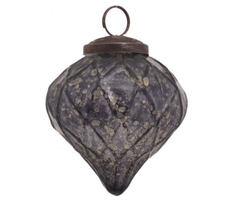 Jule løg i glas Ø7 cm - Mat brun