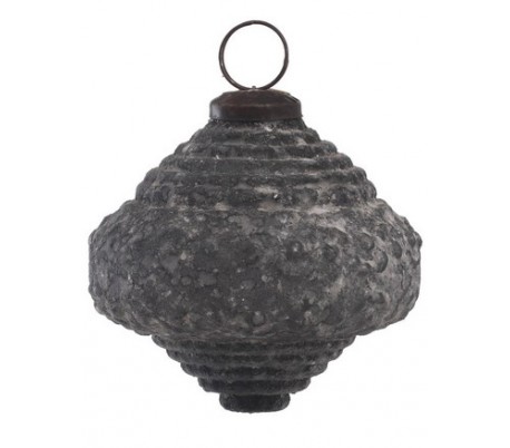 Jule dråbe i glas Ø7 cm - Marmor grå