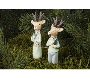 Engel på pind til krans H9 cm - Guld/Hvid