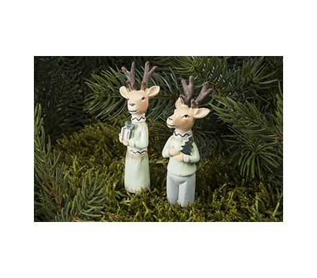 Engel på pind til krans H9 cm - Guld/Hvid