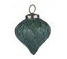 Julekugle i glas Ø7,5 cm - Antik mørkegrøn