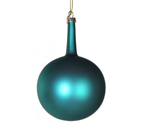 Julekugle i glas H11 cm Ø8 cm - Mat grøn