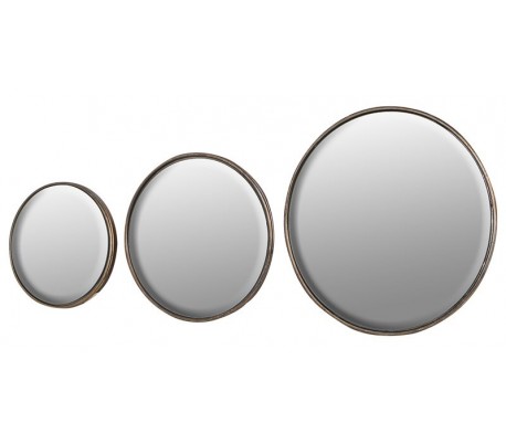 Rustikt vægspejl i bark og metal Ø116 cm